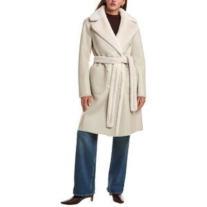 Lamarque Womens Abigail Reversible Trench Coat, White